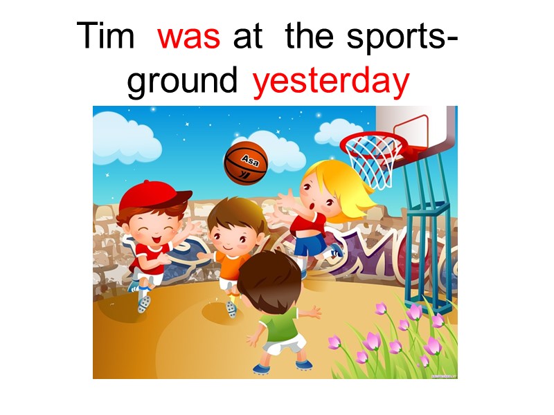 Tim  was at  the sports-ground yesterday